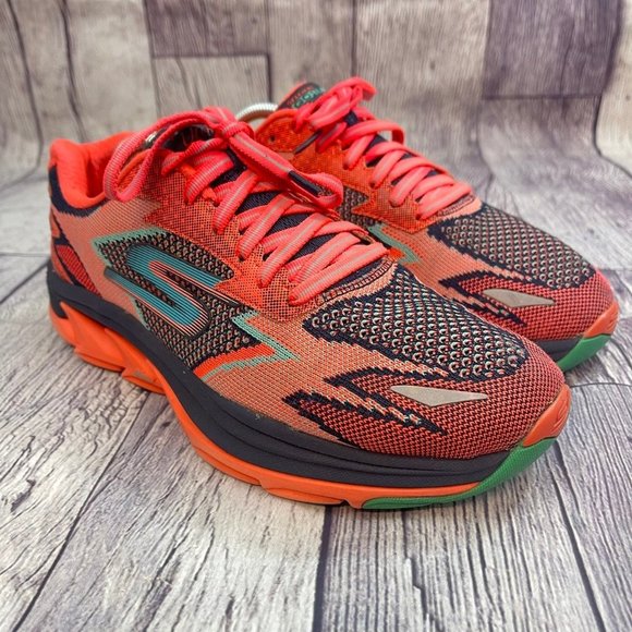 Skechers Go Run Ultra Road Women's Size 10 Orange Red Running Athletic Shoes - Picture 2 of 11